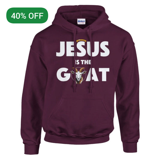 Maroon "Jesus is the GOAT" Unisex Pullover Hoodie | Gildan® 18500