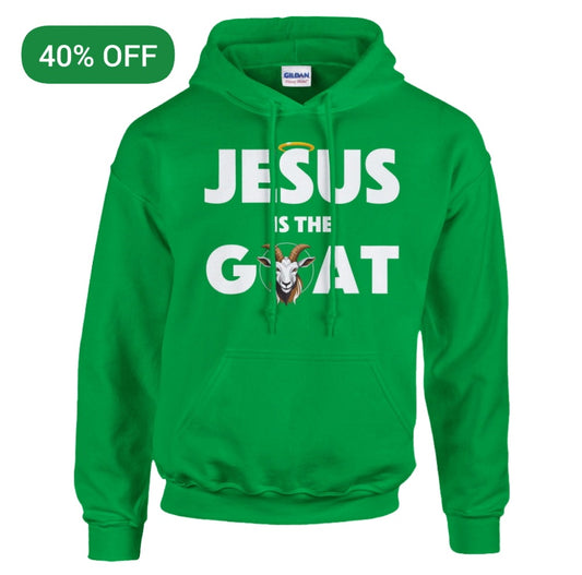 Irish Green "Jesus is the GOAT" Unisex Pullover Hoodie | Gildan® 18500