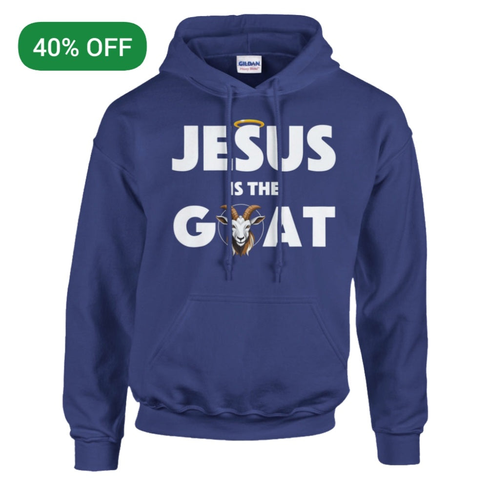 Purple "Jesus is the GOAT" Unisex Pullover Hoodie | Gildan® 18500